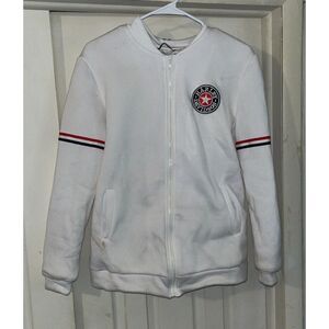 Style Harley Davidson Patch Mens Size Large Zip Up Jacket White